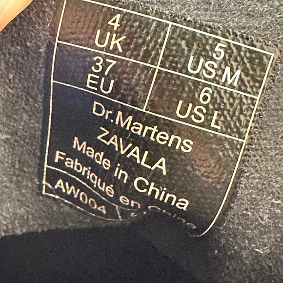 Dr. Martens Zavala Lace Up Black Leather Combat Boots Womens 6 Mens 5 - Picture 5 of 6
